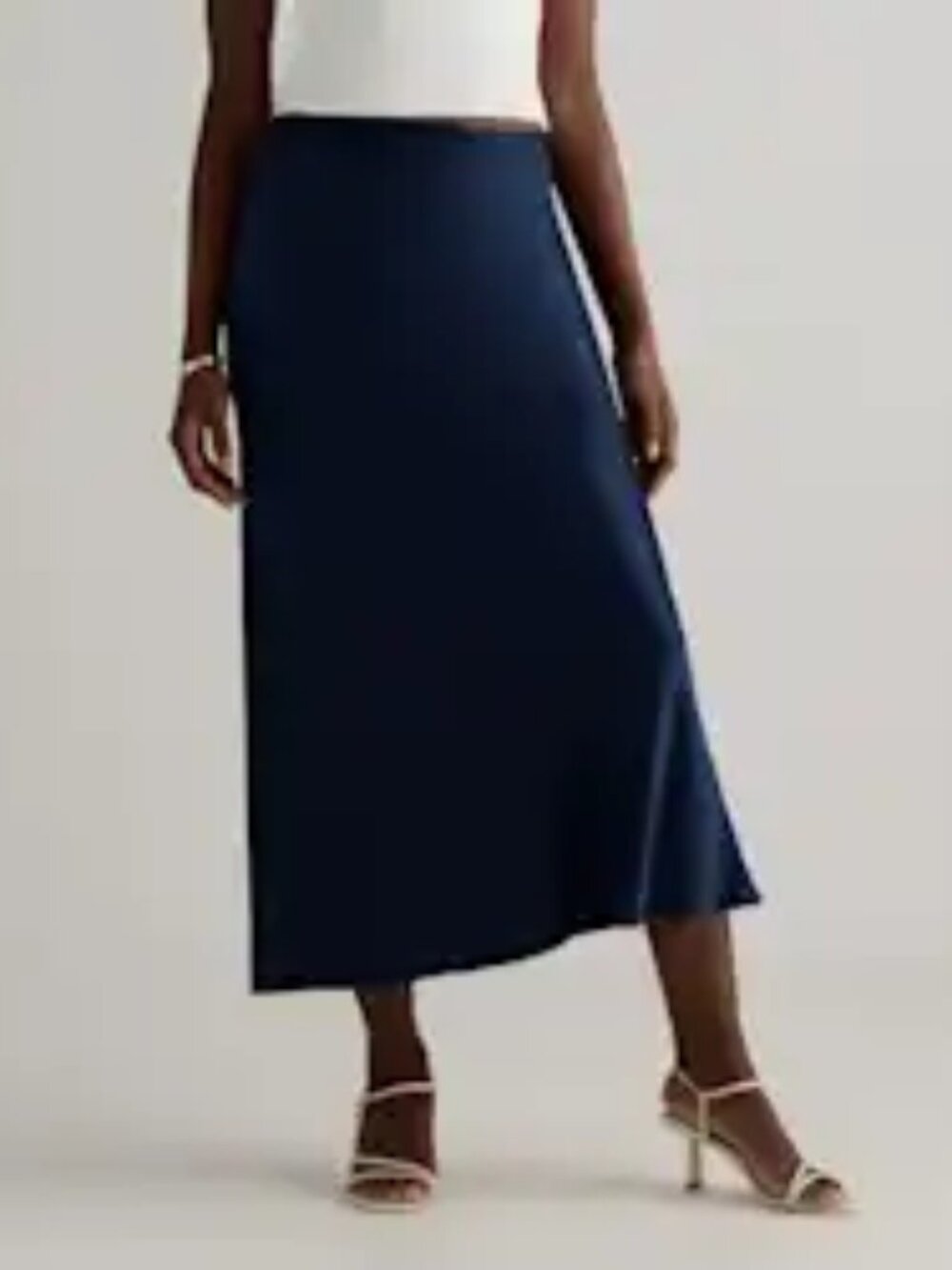 Quince Silk Navy long skirt